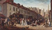 The Arrival of the Diligence (stagecoach) in the Courtyard of the Messageries